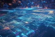 科技动态地图，蓝色背景下的智能时空新图景——解码科技驱动的动态感知与智能决策