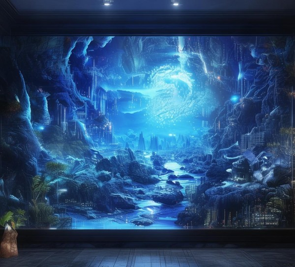 阿凡达式梦幻场景，高科技动态墙纸让墙面活起来，从科幻电影到现实家居的沉浸式视觉革新